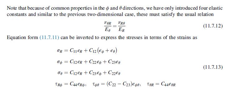 Note that because of common properties in the p and directions, we have only introduced four elastic