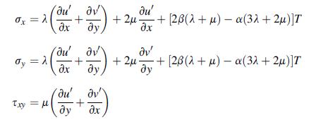 9x =  Jy =  'du' dv +  dy Txy =  'du' dv + x  du dv - (+) +2- + [2B(2+u) - a(3 +2)]T du' x v' +2+ [2B(2+) -