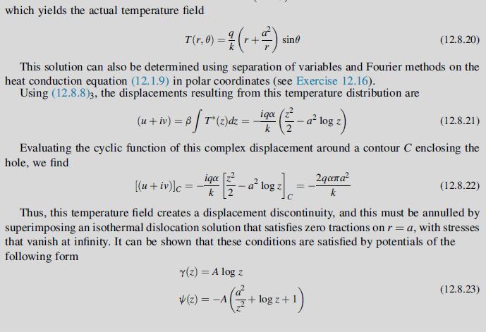 which yields the actual temperature field (r. = 1/2 (r + /) si T(r,0) = 71 (12.8.20) This solution can also