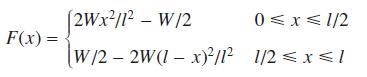 F(x) = [2Wx/1 - W/2 [W/22W(1-x)/1 0x1/2 1/2  x 1