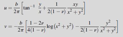 U V= b 2 tan b 2 1 xy x 2(1  v) x + y -1 2+ 1 - 2v 4(1-V) -log(x + y) 1 J 2(1  v) x + y
