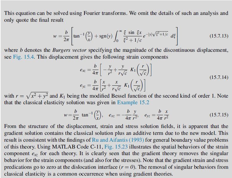 This equation can be solved using Fourier transforms. We omit the details of such an analysis and only quote