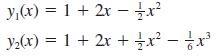 yj(x) = 1 + 2x - y2(x) = 1 + 2x +   3