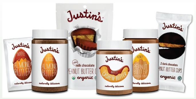 Justin's MAPLE ALMOND BUTTER naturally deliciou Justin's CLASSIC ALMOND BUTTER naturally delicious Justin's