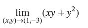 lim (xy + y) (x,y) (1,-3)
