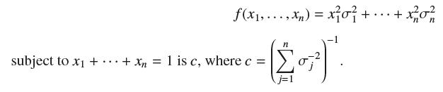 subject to x + ... f(x1,...,Xn) = xr+ + Xn = 1 is c, where c ; (~3)= j=1 tox +