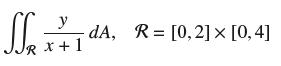 SS dA, R= [0,2]  [0,4] y x+1