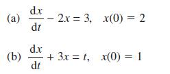 (a) (b) d.x dt dx dt - - 2x3, x(0) = 2 + 3xt, x(0) = 1