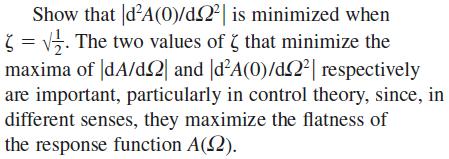 Show that dA (0)/d2] is minimized when = . The two values of that minimize the maxima of |dA/d2 and dA(0)/d2