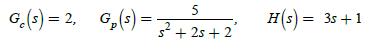 5 G(s) = 2, G (s) =  + 25 +2 2 H(s) = 3s +1