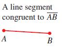 A line segment congruent to AB A B