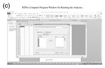 (c) RTPro Computer Program Window for Running the Analyses CA