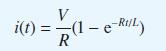 V i(t) = (1 - e-RI/L) R