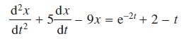 dx dx +59x = e-2 +2 - t dt dt