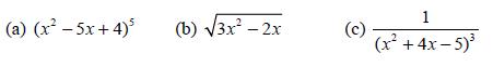 (a) (x - 5x+4) (b) 3x - 2x (c) 1 (x + 4x-5)