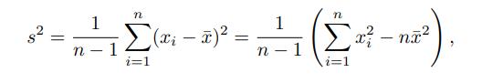 s2 = - n-1 m  ti - z)2 = i=1 n 1 - 1 n ( mp). x - np2
