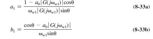 a b 1 ww1 G(jw) sine ao G(jow1) cose cose ao| G(jww1)| ww1 sine (8-33a) (8-33b)