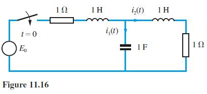 t=0 Eo Figure 11.16  1 i (t) i(t) 1F 1