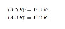 (An B) =A U B, (AUB)=An B,