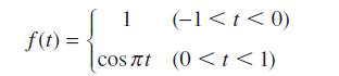 f(t) = 1 ost (-1 < t < 0) (0