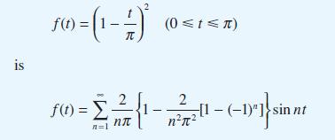 is 500)=(1-2)* f(t) (0  t  ) 50) =  {1 - 20 - (-11} sin er [ f(t n n=1