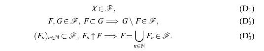 XEF, F, GEF, FCG G\FEF, (Fn)nN CF, Fn  F F=F  F. NEN (D) (D) (D3)