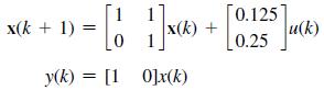 x(k+ 1) : - 0 = x(k) + y(k) [10]x(k) = [0.125 25 Ju(k) 0.25