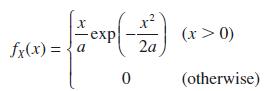 fx(x) = a exp(-22) 2a 0 (x > 0) (otherwise)