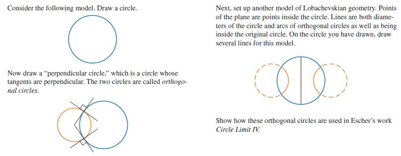 Consider the following model. Draw a circle. Now draw a "perpendicular circle," which is a circle whose