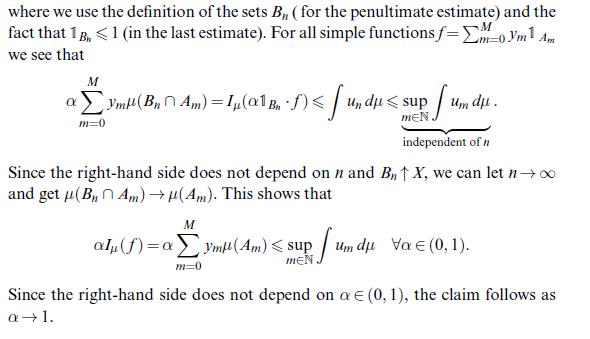 where we use the definition of the sets B,, (for the penultimate estimate) and the fact that 1 BM, < 1 (in