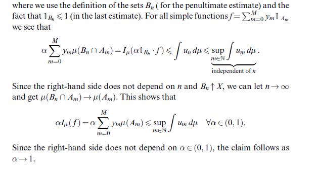 M where we use the definition of the sets B (for the penultimate estimate) and the fact that 1 B, < 1 (in the