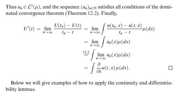 Thus un L (), and the sequence (un)neN satisfies all conditions of the domi- nated convergence theorem