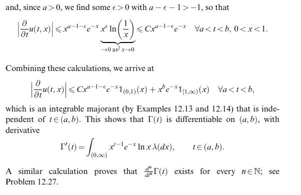 and, since a > 0, we find some >0 with a-e-1> -1, so that | 20 u (1, x) | < x-1- -* x In ( 1 ) < 0 as x0