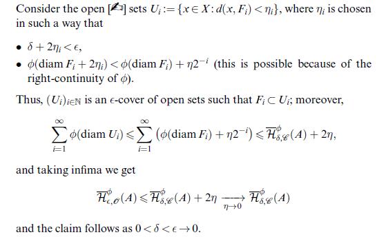 Consider the open [] sets U:= {xe X: d(x, Fi)