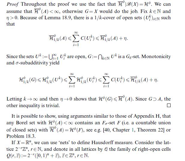 Proof Throughout the proof we use the fact that HB(X)= H. We can assume that H (4) 0. Because of Lemma 18.9,