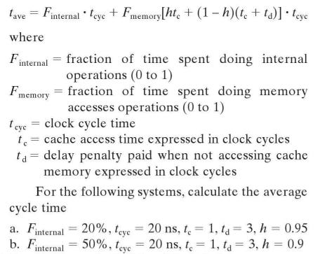 tave Finternal  teyc + Fmemory[ht + (1 - h)(te + ta)]  teye where Finternal F memory fraction of time spent