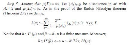 Step 5. Assume that p(X)=o. Let (A) MEN be a sequence in with A, 1X and (4) <0. As in the proof of the