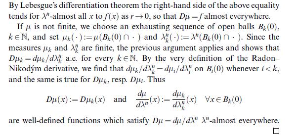 By Lebesgue's differentiation theorem the right-hand side of the above equality tends for X"-almost all x to