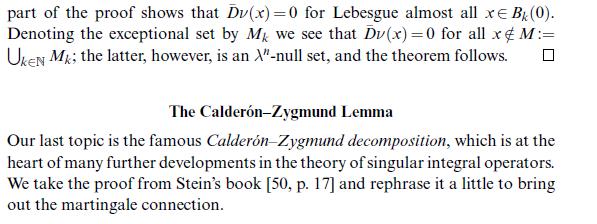 part of the proof shows that Dv(x)=0 for Lebesgue almost all x B (0). Denoting the exceptional set by M, we