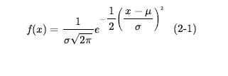 f(x) = 1  e  (4) 2 (2-1)