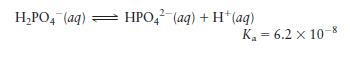 HPO4 (aq) HPO4 (aq) + H+ (aq) K = 6.2 x 10-8