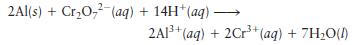 2Al(s) + CrO(aq) + 14H+ (aq) 2A1+ (aq) + 2Cr+ (aq) + 7HO(l)