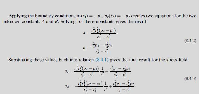 Applying the boundary conditions () = P, 0(1) = p2 creates two equations for the two unknown constants A and