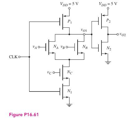 [Solved] (a) Figure P16.61 shows a clocked CMOS lo | SolutionInn