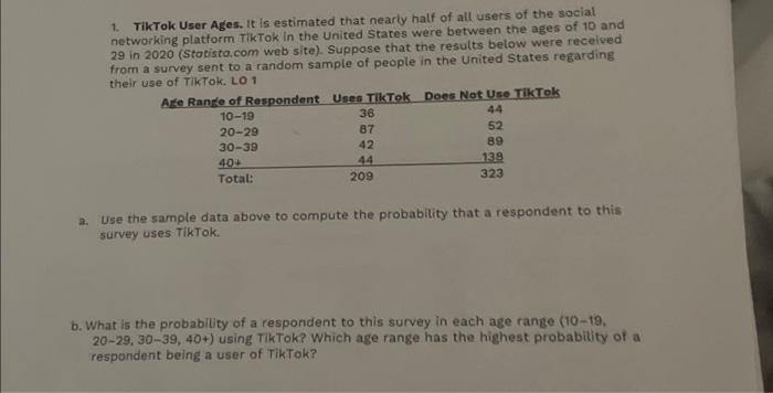 1. TikTok User Ages. It is estimated that nearly half of all users of the social networking platform TikTok