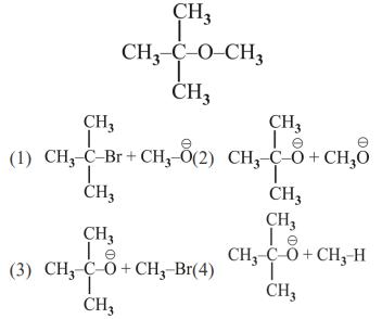 CH3 CH3-C-O-CH3 T CH3 CH3 I (1) CH-C-Br + CH-O(2) I CH3 CH3 Te (3) CH-C-O+CH-Br(4) CH CH3 e CH-C-O+CH0 I CH3