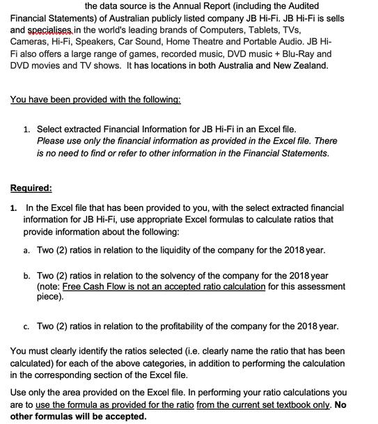 the data source is the Annual Report (including the Audited Financial Statements) of Australian publicly