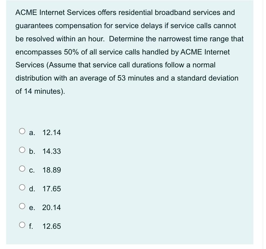 ACME Internet Services offers residential broadband services and guarantees compensation for service delays