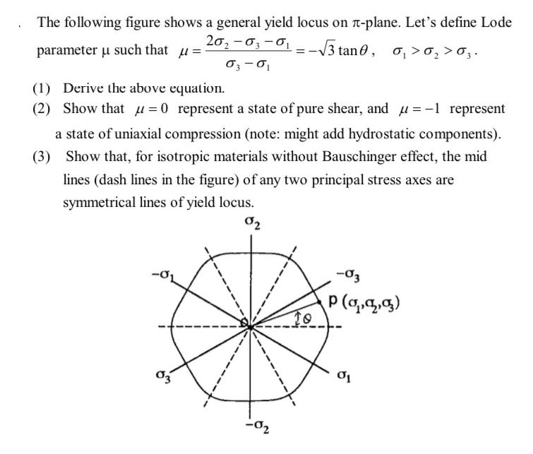 The following figure shows a general yield locus on -plane. Let's define Lode 20-03-0 -3 tane, 0 0 03.