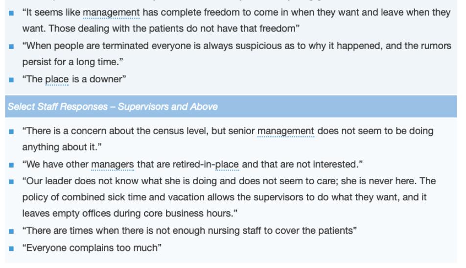 "It seems like management has complete freedom to come in when they want and leave when they want. Those